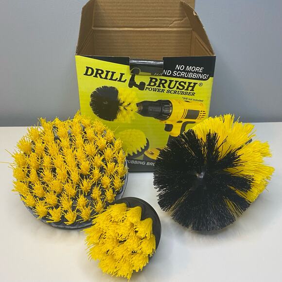 Drill Brush Power Scrubber Attachment Kit - Tubs, Showers, Tile, Grout Cleaning - Picture 1 of 10